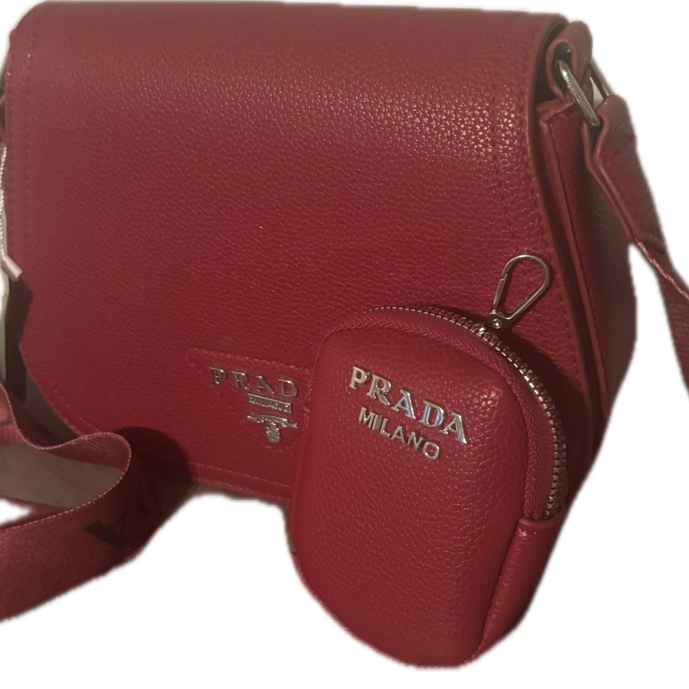 Prada Red Crossbody Bag with Textured Leather
